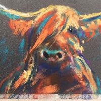 Artistic impression of highland cow
